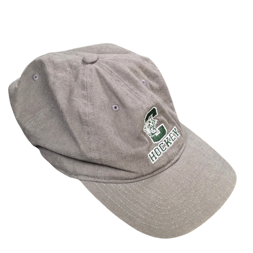 CCM Hockey Baseball Cap Men's One Size Gray Embroidered C Cougar Mascot Dad Hat
